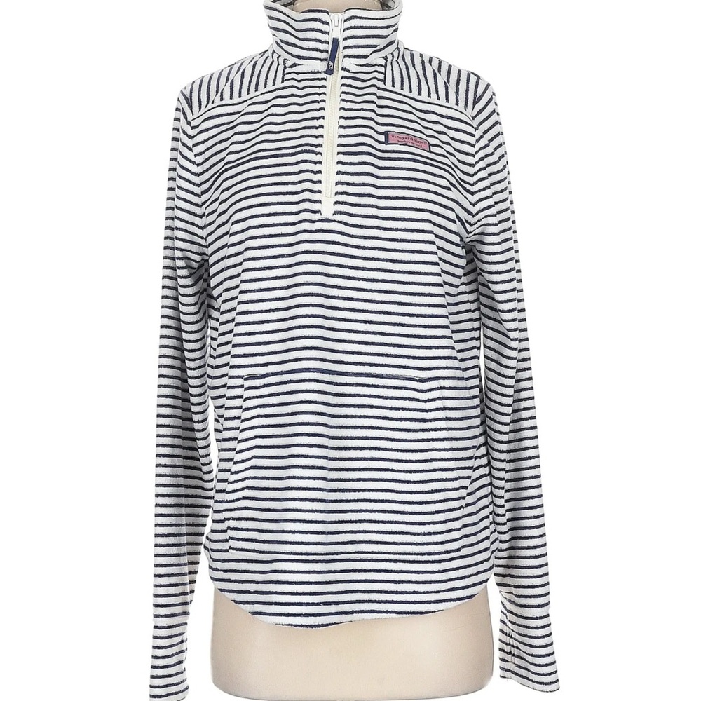 Vineyard Vines Navy and White Striped Shep quarter zip
Size M